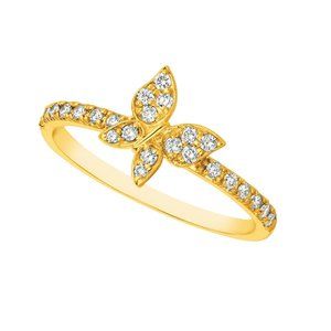 0.25 Carat Natural Diamond Butterfly Ring G SI 14K